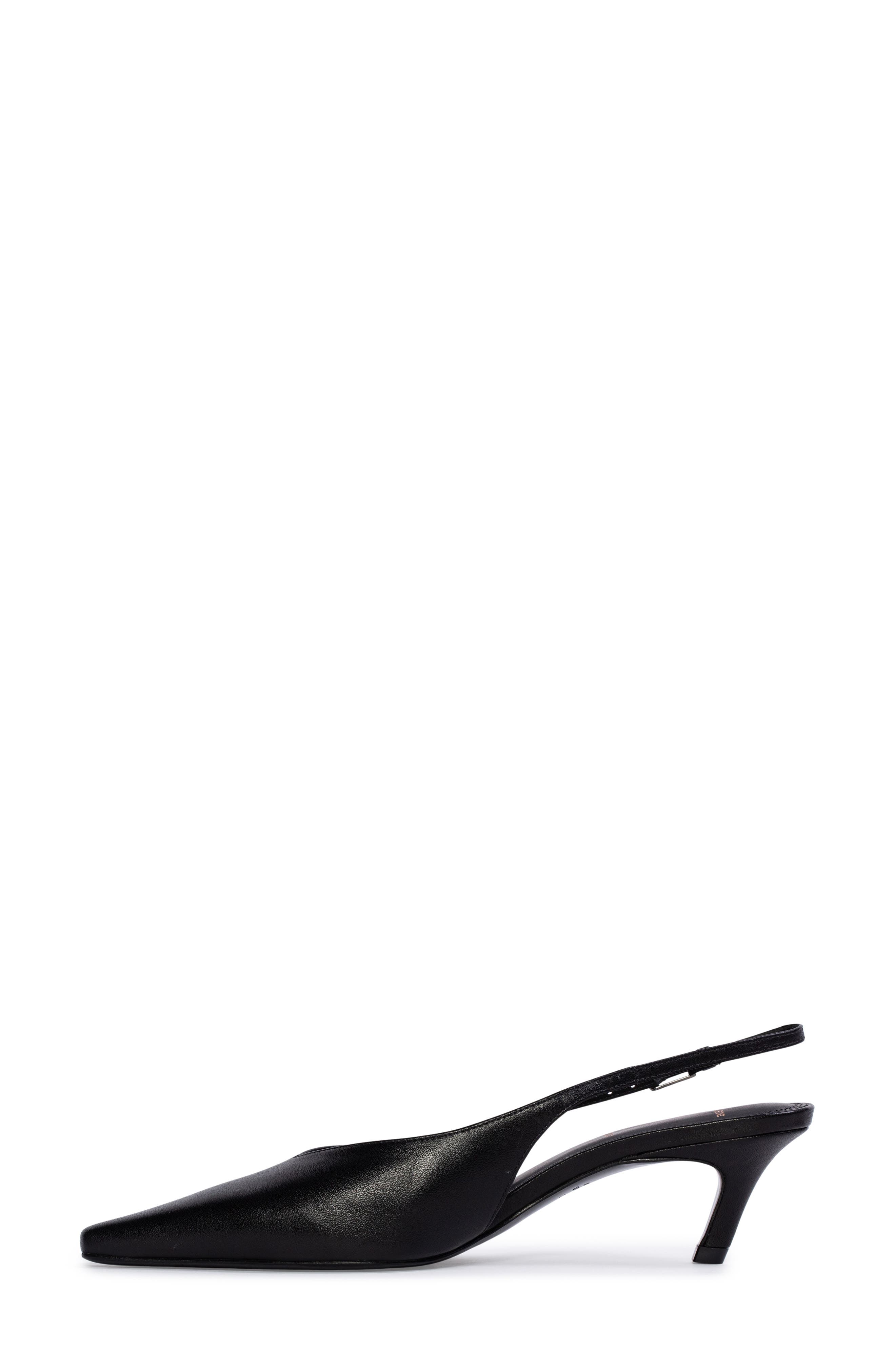 BLACK SUEDE STUDIO Lou Slingback Pointed Toe Kitten Heel Pump, Alternate, color, 