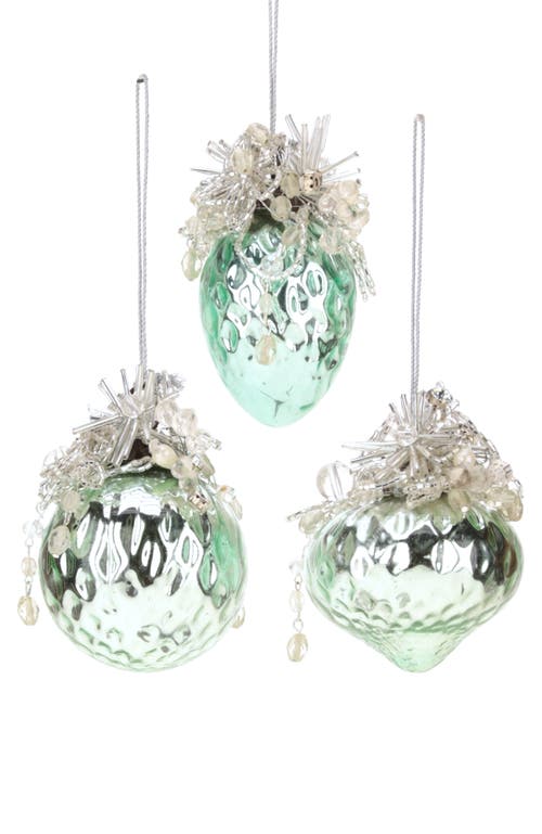 Mark Roberts Crackle Ornament, Set Of 6 In Green