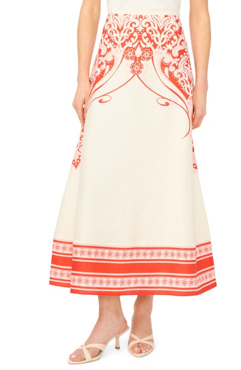 Carmen Floral Print Linen Maxi Skirt