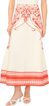 Ted Baker Carmen Floral Print Linen Maxi Skirt