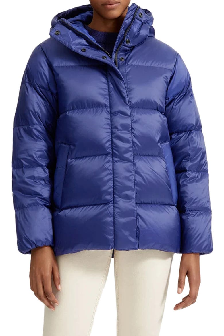 Re:Down® Puffy Puff Water Resistant Hooded Jacket, Main, color, COBALT