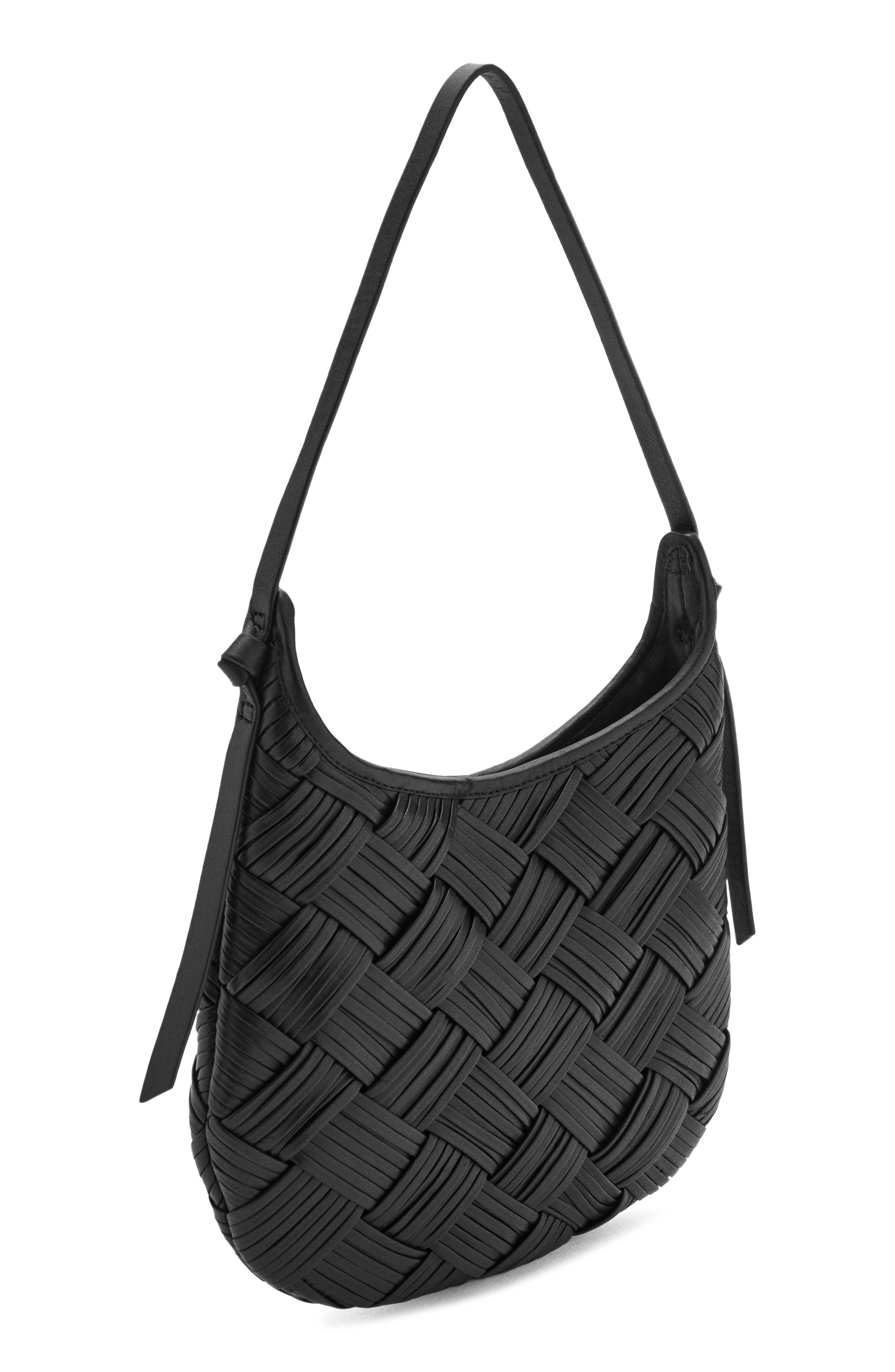 MANGO Woven Leather Shoulder Bag, Alternate, color, 