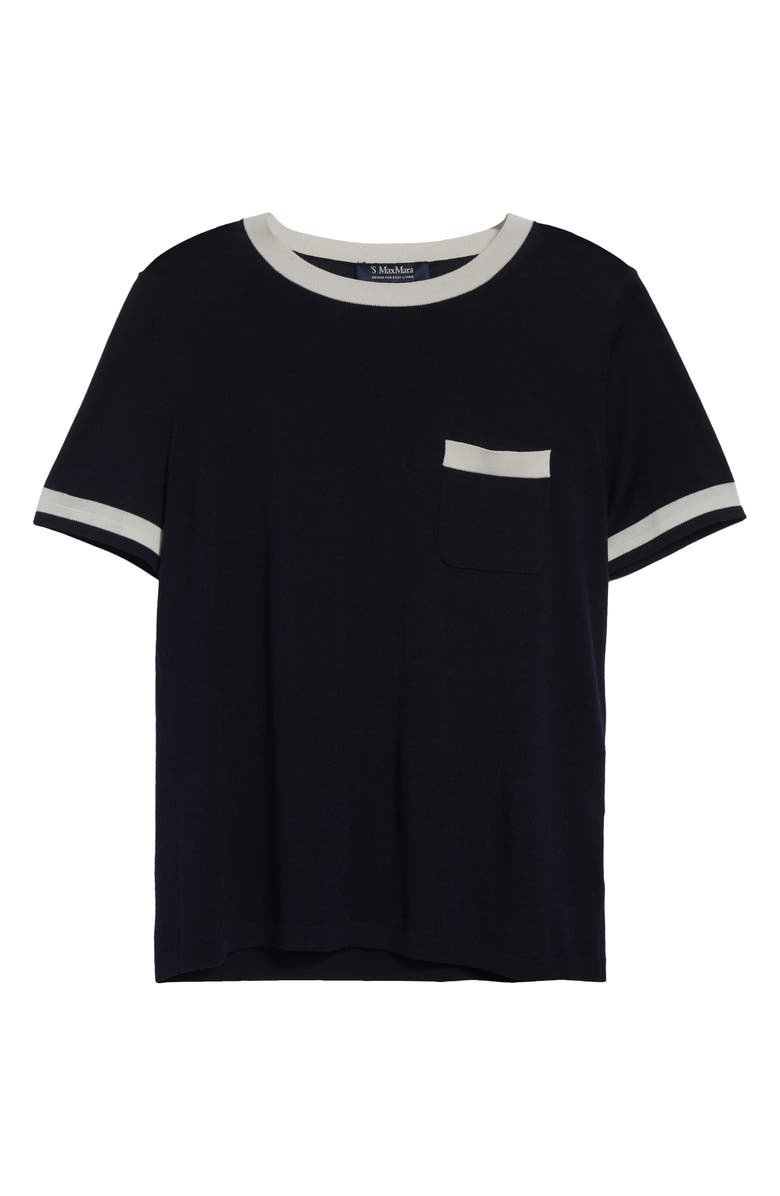 Max Mara Egidio Pocket Tipped Virgin Wool Sweater, Alternate, color, Ultramarine