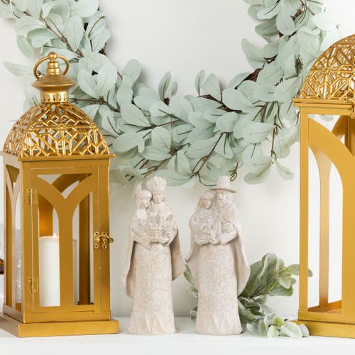 Transpac Off White Autumn Pilgrim Family Figurine In Brown