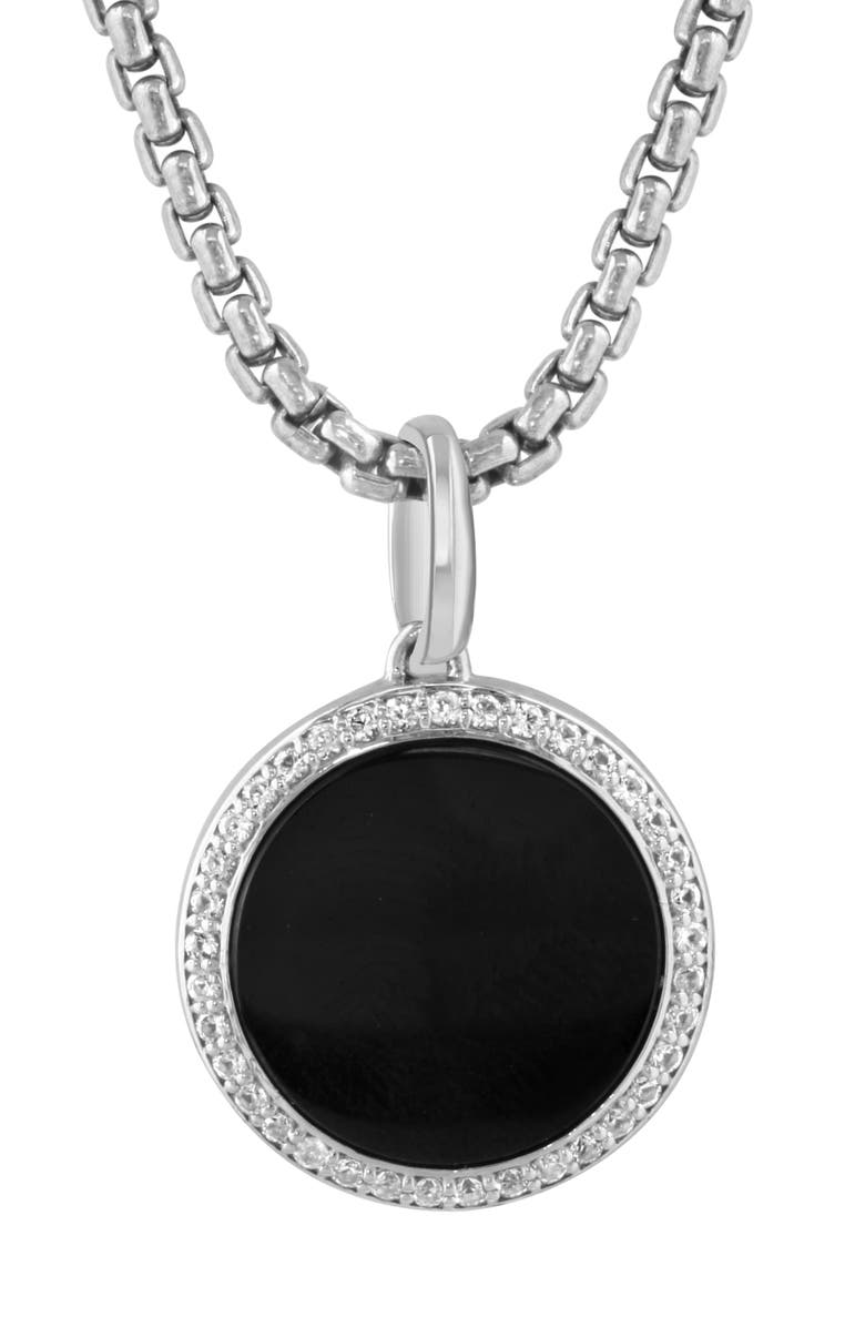 EFFY Onyx & White Sapphire Pendant Necklace, Alternate, color, Black