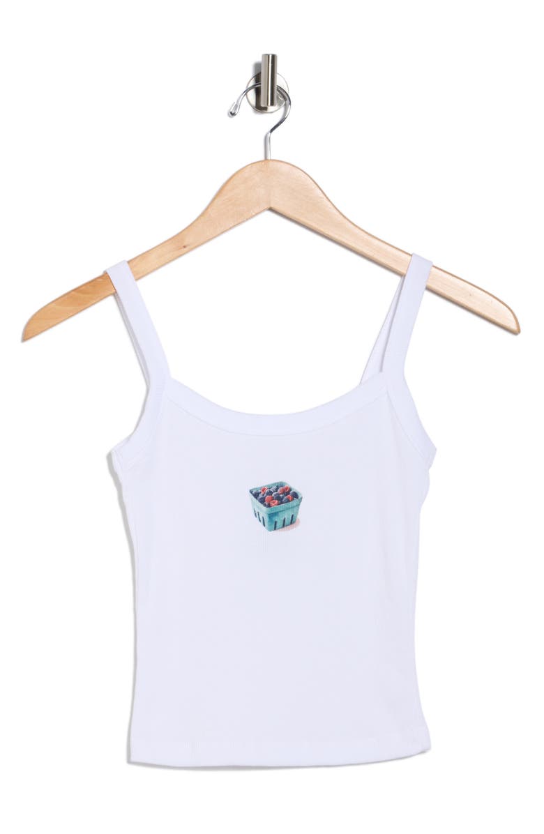 Hi Res Berry Basket Cotton Graphic Tank, Alternate, color, Bright White