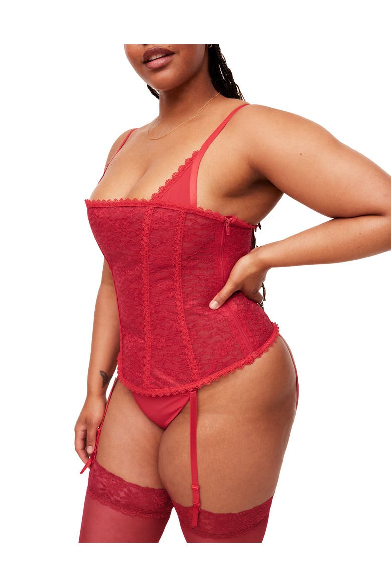 Vira Corset & G-String Set, Alternate, color, Dark red