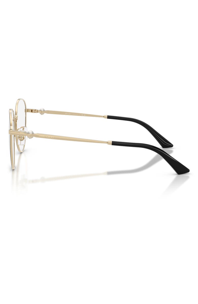 Jimmy Choo 54mm Round Optical Glasses, Alternate, color, Pale Gold/ Black / Demo Lens