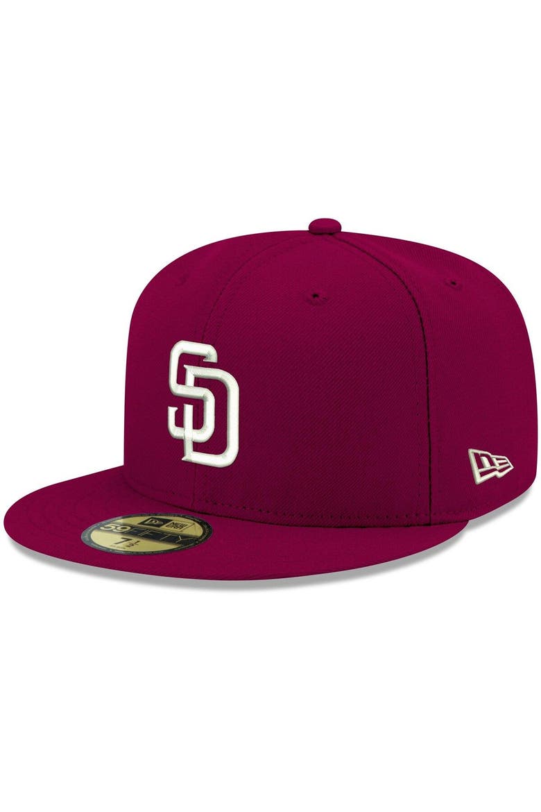 Men's New Era Cardinal San Diego Padres White Logo 59FIFTY Fitted Hat, Main, color, Cardinal