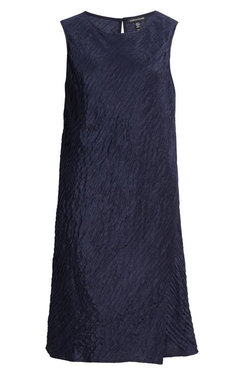 Jewel Neck Silk Dress