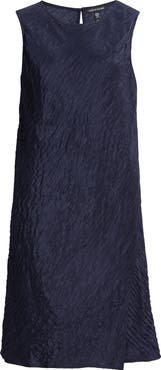 Eileen Fisher Jewel Neck Silk Dress