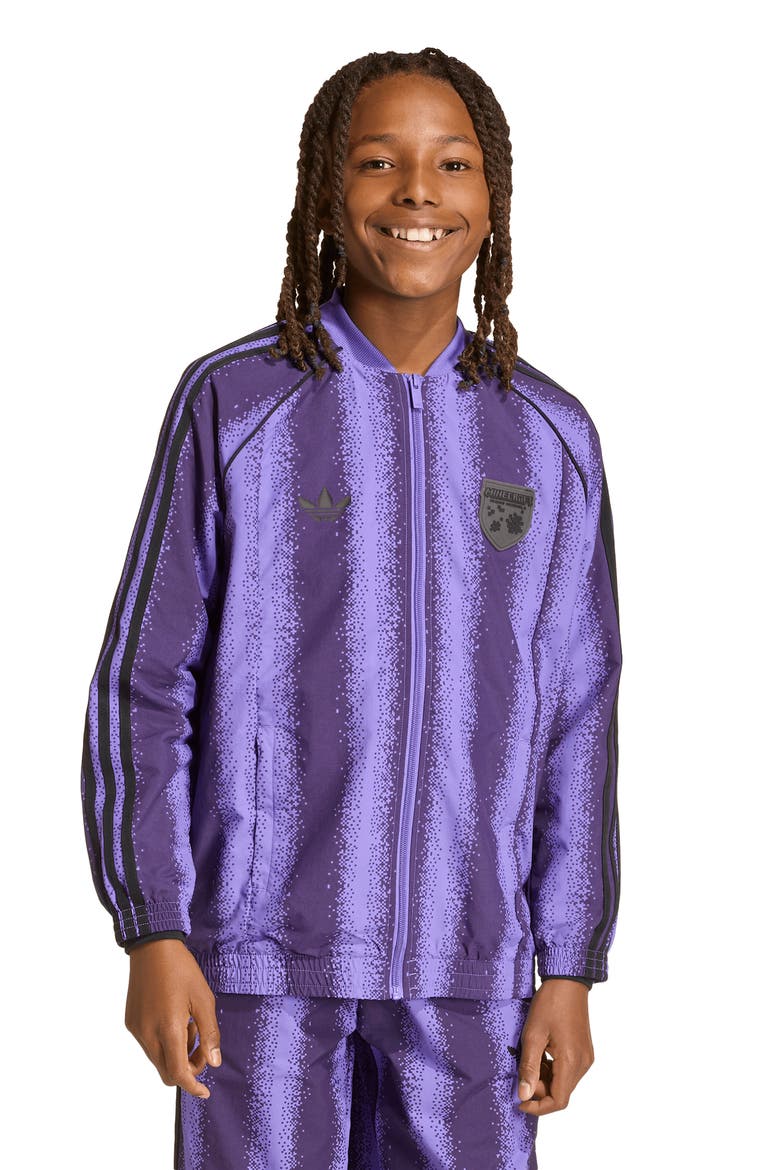Kids' Minecraft 3-Stripes Track Jacket, Alternate, color, PURPLE RUSH/ VIOLET