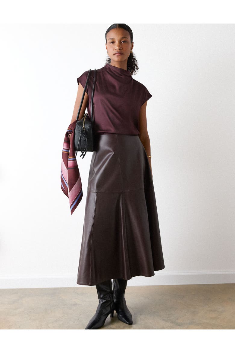 Cowl Neck Halter Top, Alternate, color, Burgundy