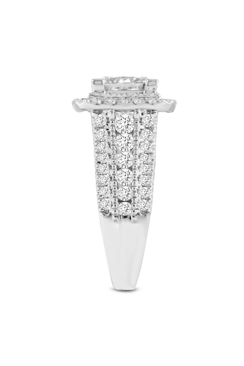 Miroslava 14K White Gold Princess Cut Lab Grown Diamond Halo Engagement Ring - 3.85 Ct, Alternate, color, 14K White Gold