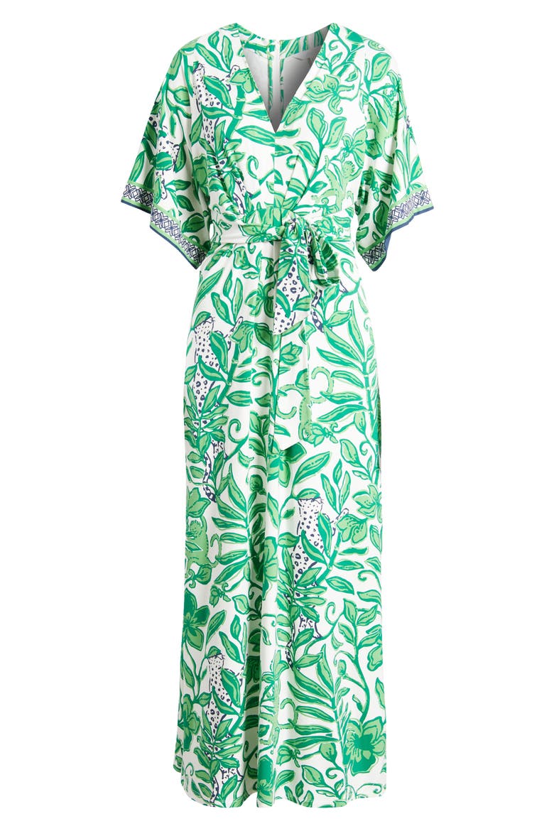 lilly pulitzer wisteria v neck maxi dress ELBOW SLEEVE V-NECK DRESS, FIDDLE LEAF GREEN ESCAPE PLAN Machine wash cold Blue Lilly Pulitzer Long Dresses