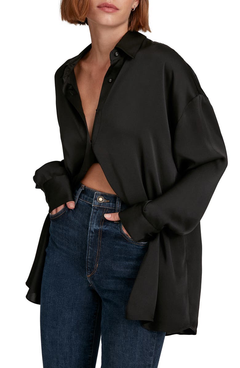Favorite Daughter The Smooth Ex-Boyfriend Satin Shirt, Main, color,