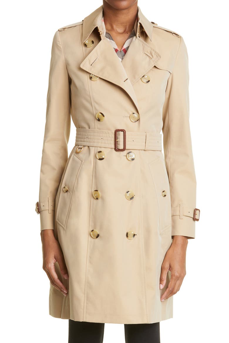 Slim Fit Heritage Chelsea Trench Coat, Main, color, HONEY