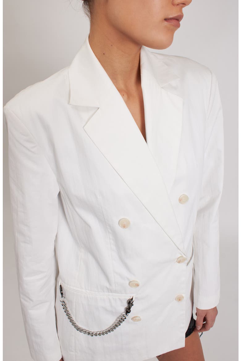 Brooklyn Chain Double Breasted Blazer, Alternate, color, BRIGHT WHITE