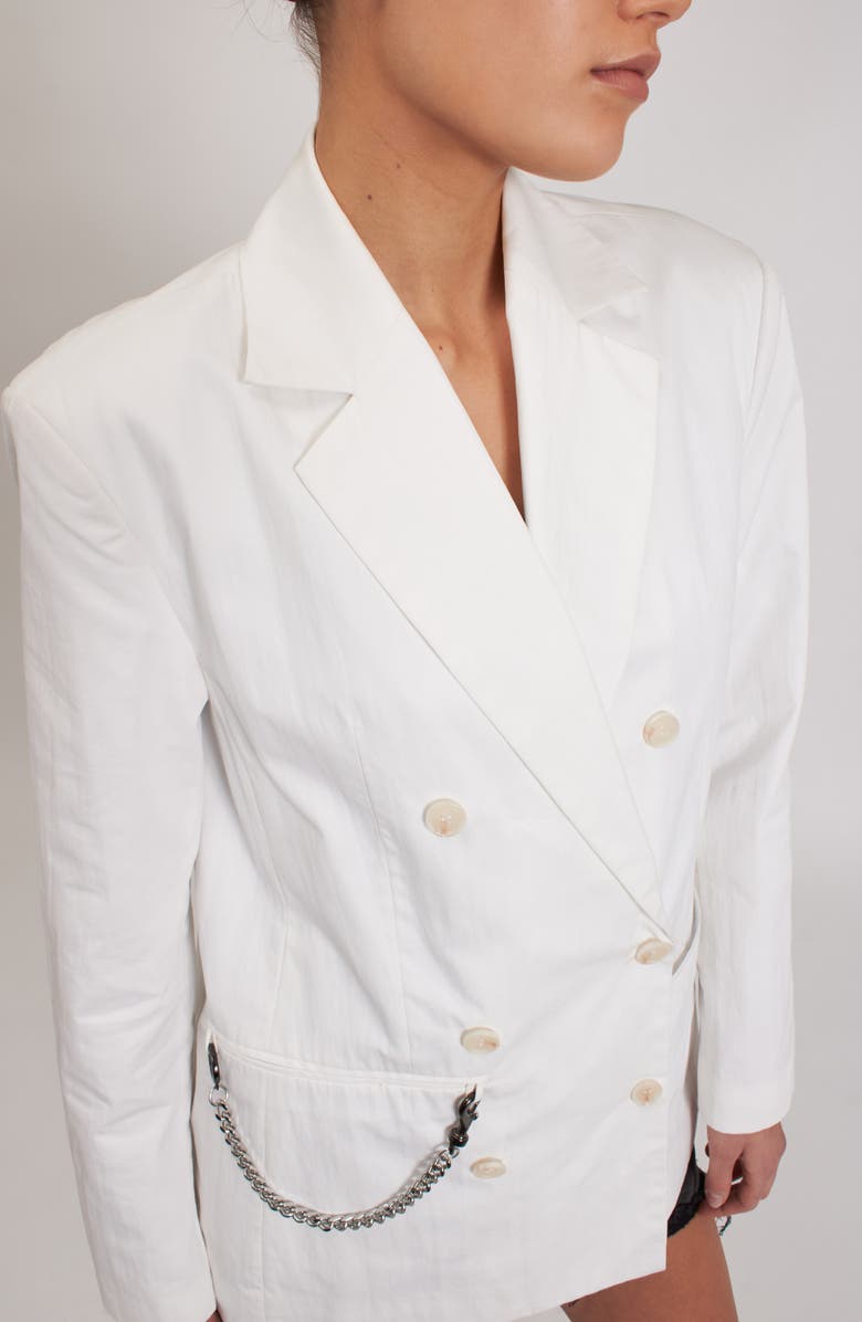 Rebecca Minkoff Brooklyn Chain Double Breasted Blazer, Alternate, color, 