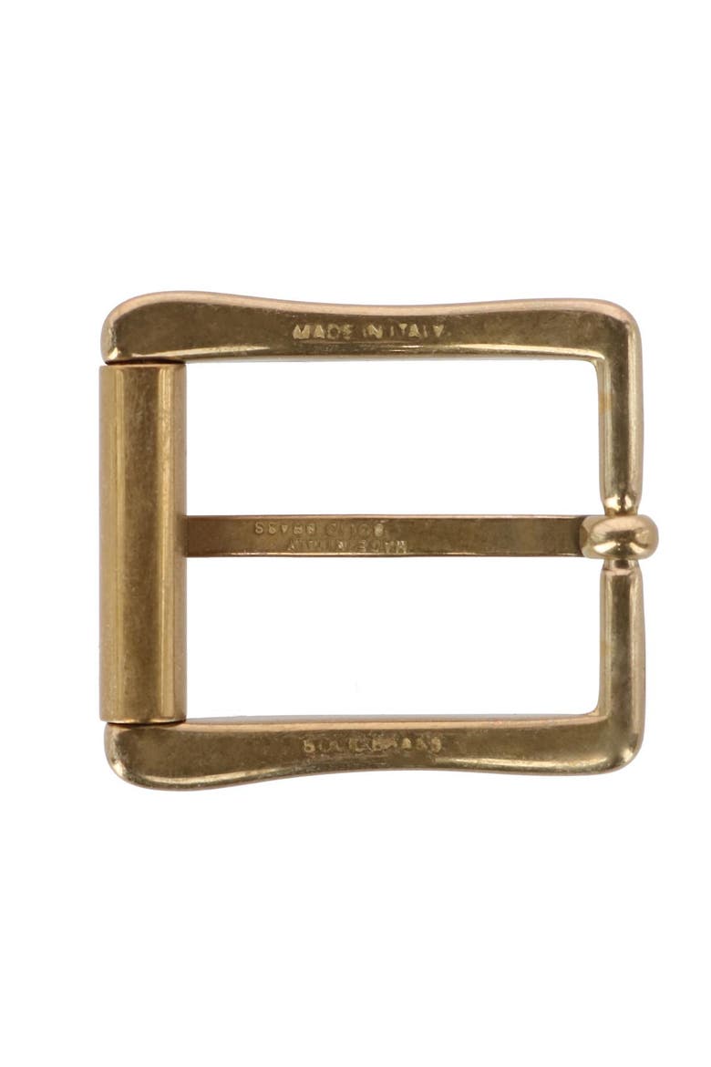 35mm Italian Brass Antique Gold Roller Buckle, Alternate, color, Gold