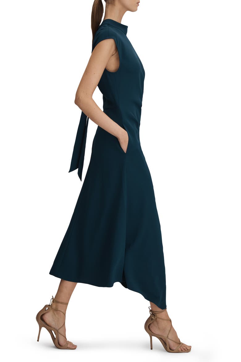 Jessa Side Ruched Asymmetric Dress, Alternate, color, TEAL