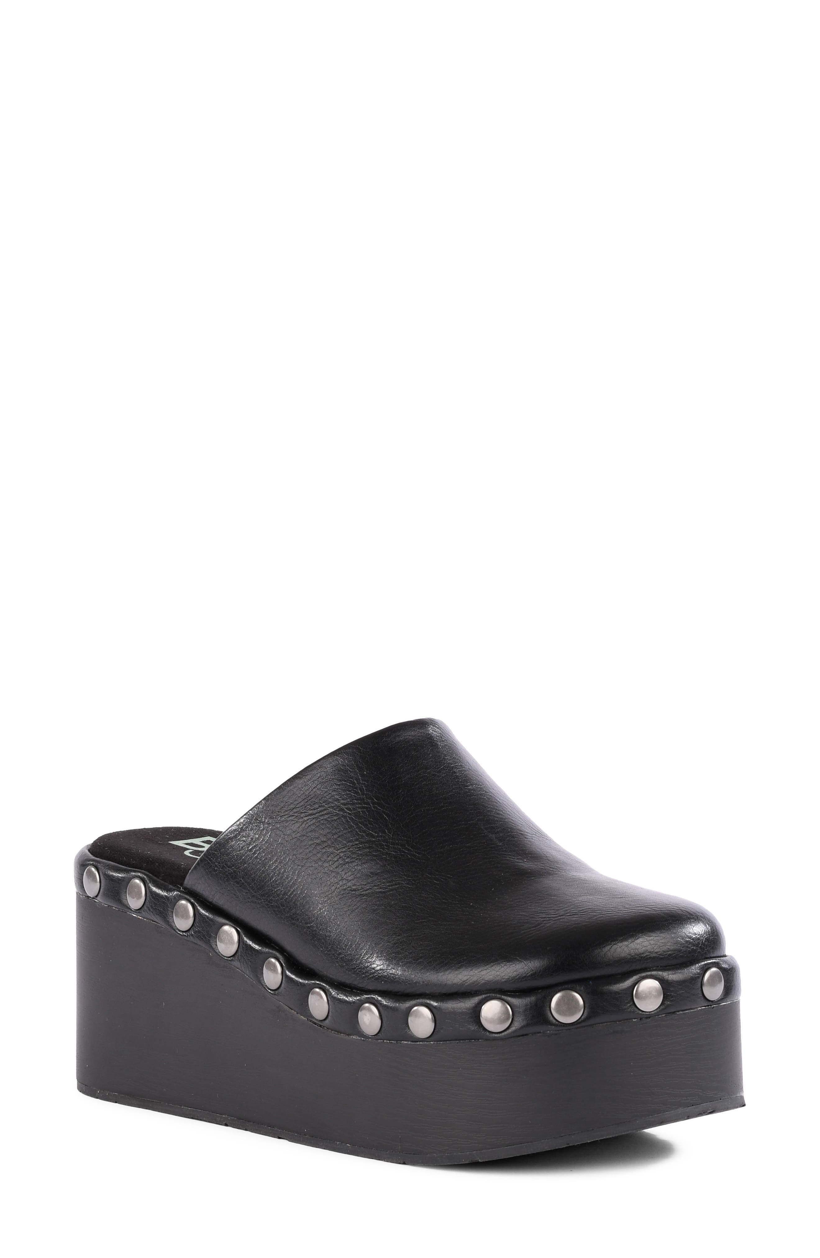 Just This Once Faux Leather Clog, Main, color, BLACK