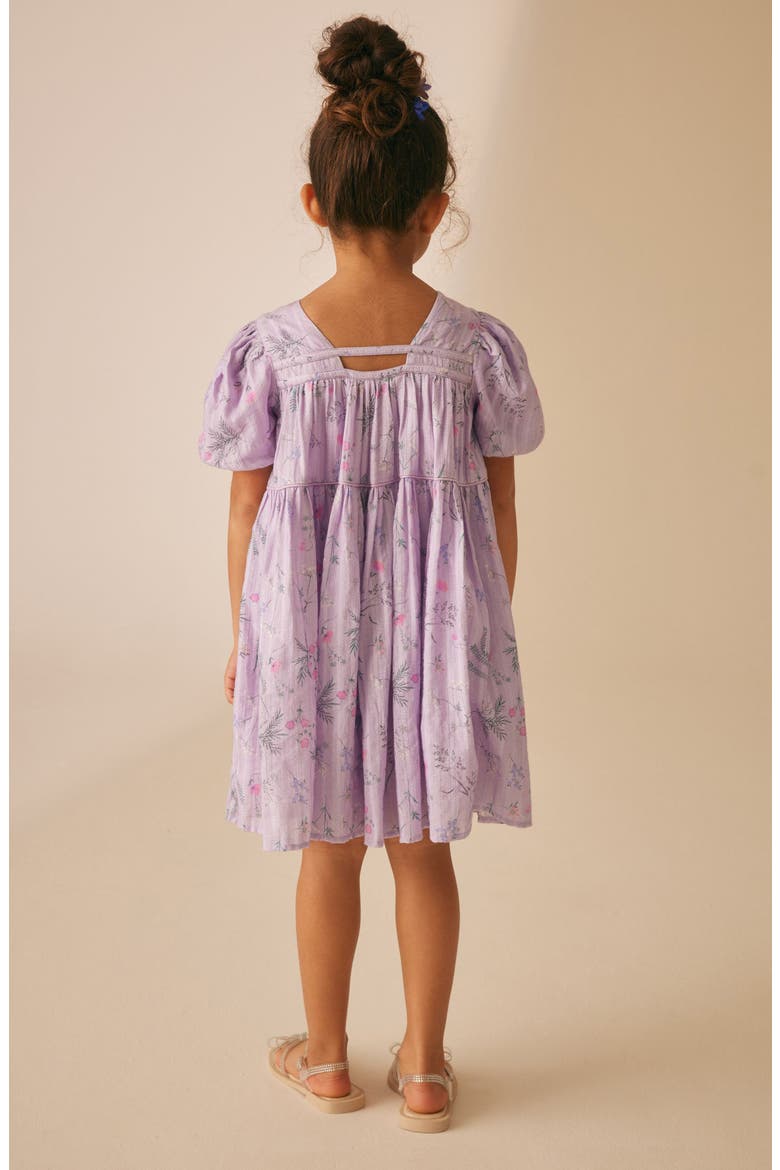 Kids' Croswell Shimmer Stripe Babydoll Dress, Alternate, color, LILAC FLORAL