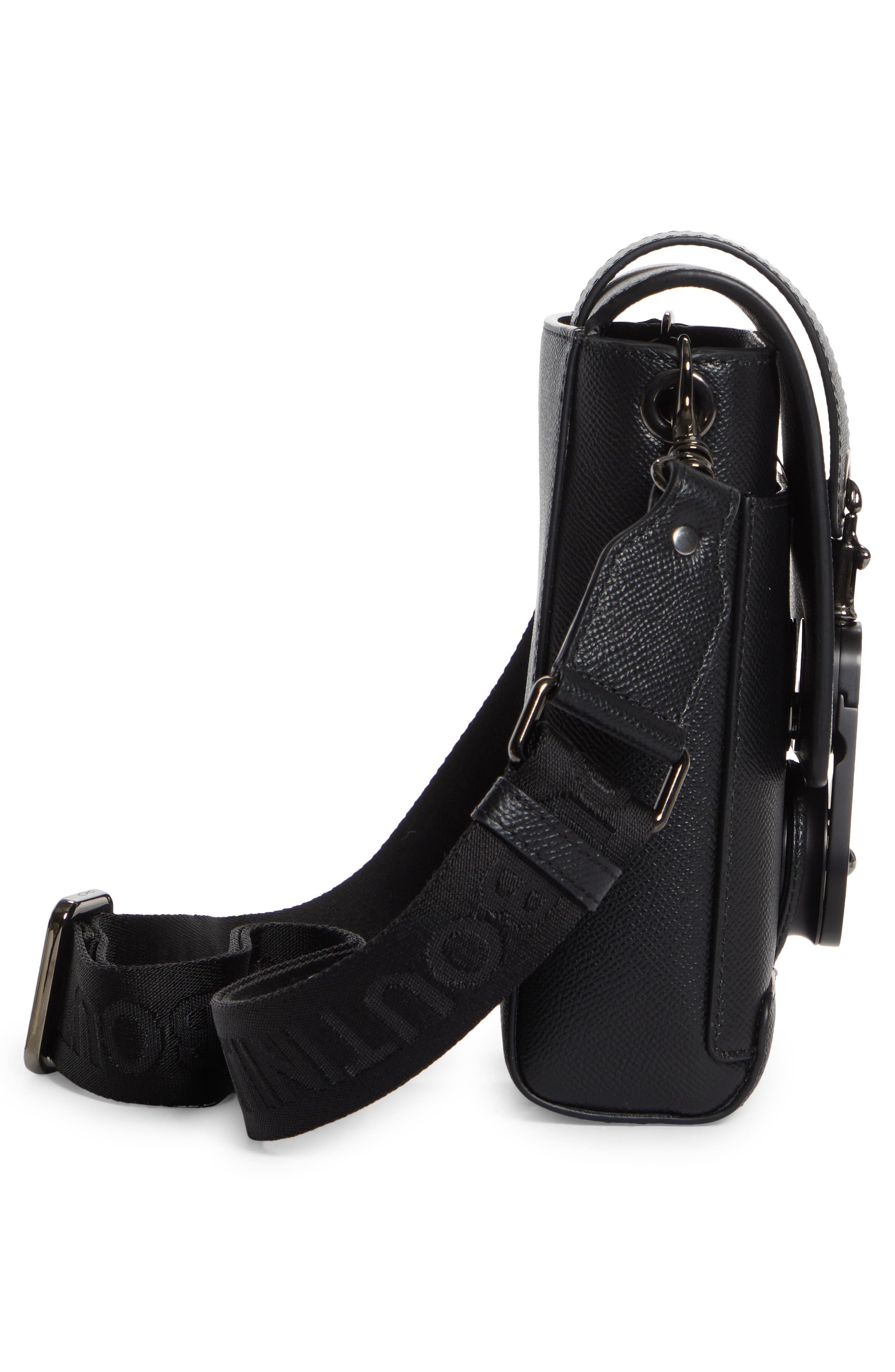 Groovy North/South Calfskin Crossbody Bag, Alternate, color, BLACK/ BLACK/ BLACK