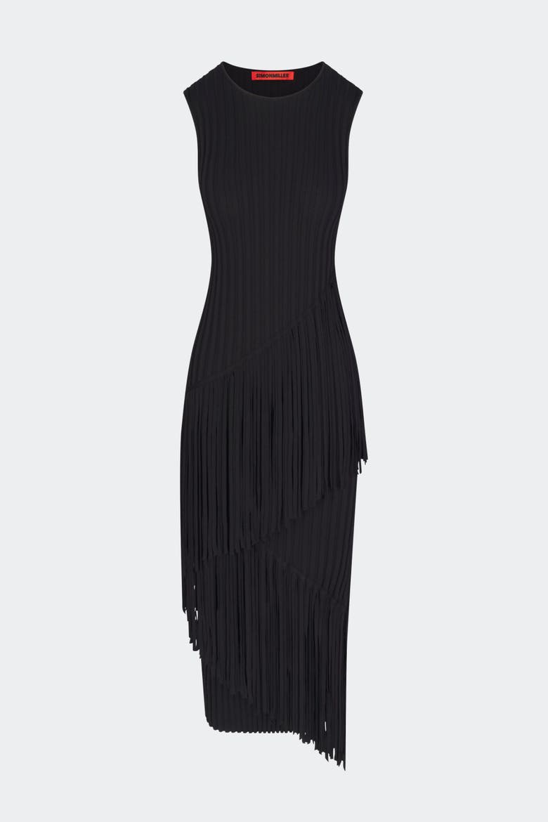 Spiral Knit Dress, Main, color, Black