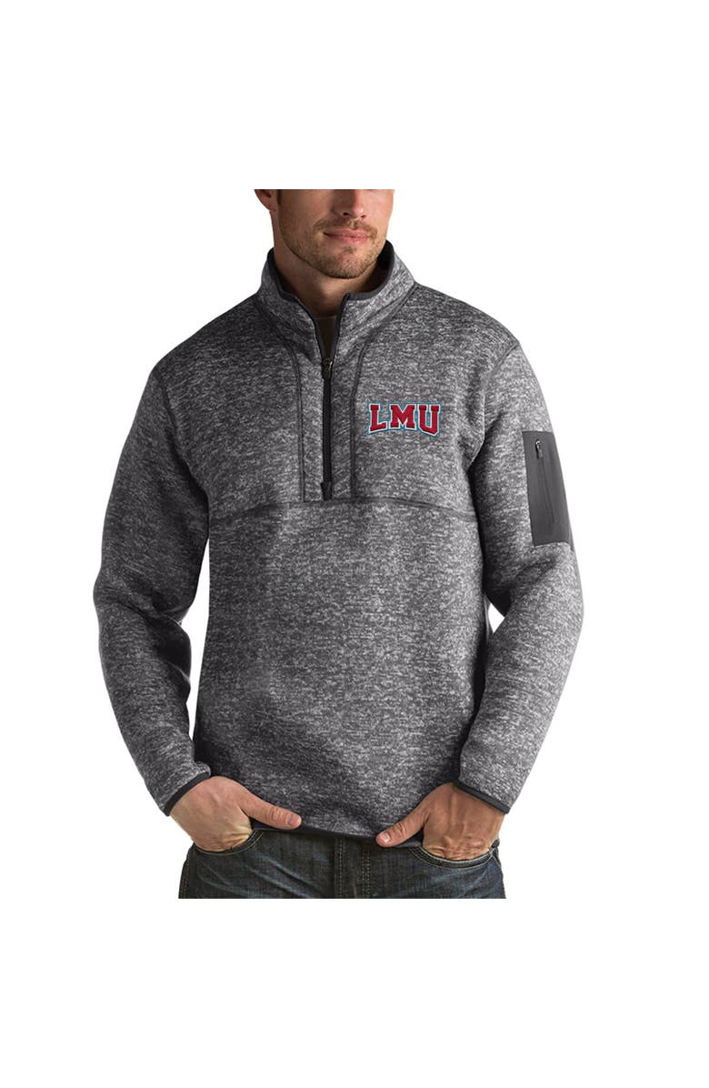ANTIGUA Men's Antigua Charcoal Loyola Marymount Lions Fortune Half-Zip Sweatshirt, Main, color,