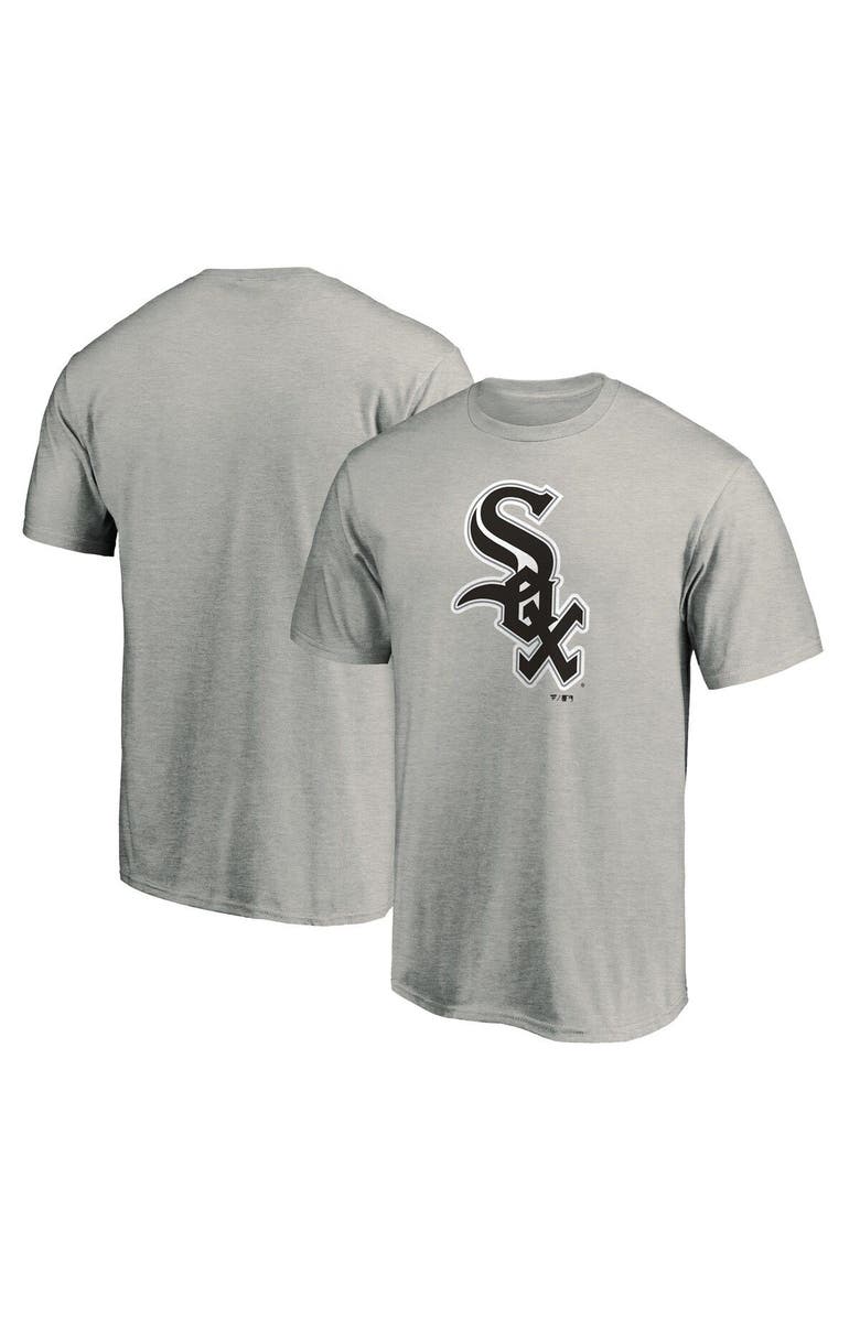FANATICS Men's Fanatics Branded Heathered Gray Chicago White Sox Official Logo T-Shirt, Main, color,
