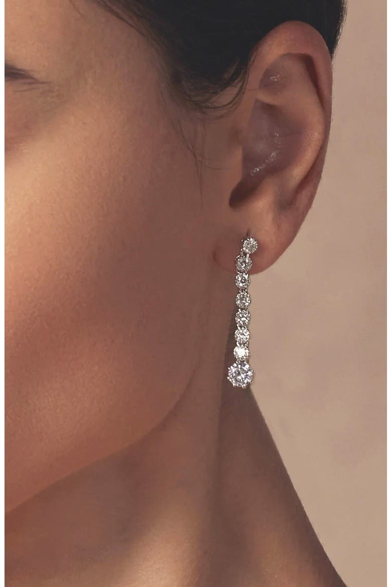 Celeste Tennis Earrings Sparkly Dainty Trendy Statement Piece, Alternate, color, Silver