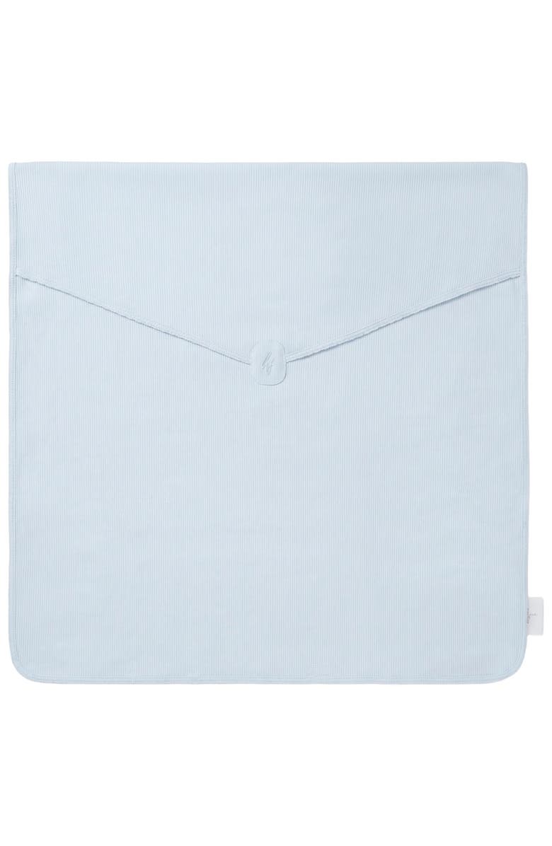 Little Fragile Soft Modal Rib Scalloped Edge Blanket, Main, color, Misty Blue
