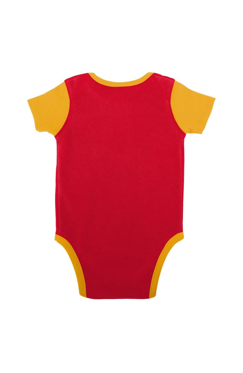 Outerstuff Newborn & Infant Red/Gold Kansas City Chiefs Home Field Advantage Three-Piece Bodysuit, Bib & Booties Set, Alternate, color, 