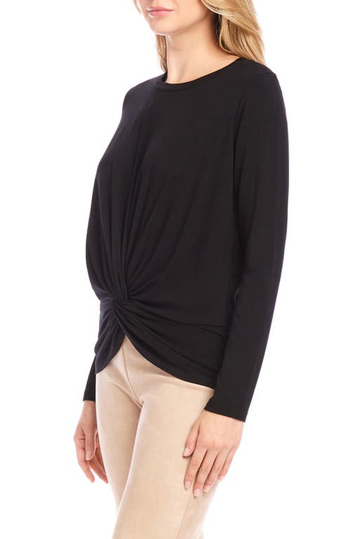 Karen Kane Twist Front Long Sleeve Top In Black