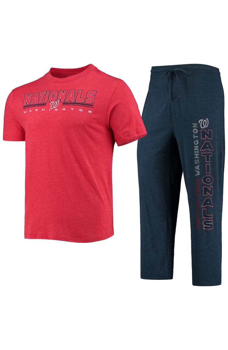 CONCEPTS SPORT Men's Concepts Sport Navy/Red Washington Nationals Meter T-Shirt and Pants Sleep Set, Alternate, color, Navy