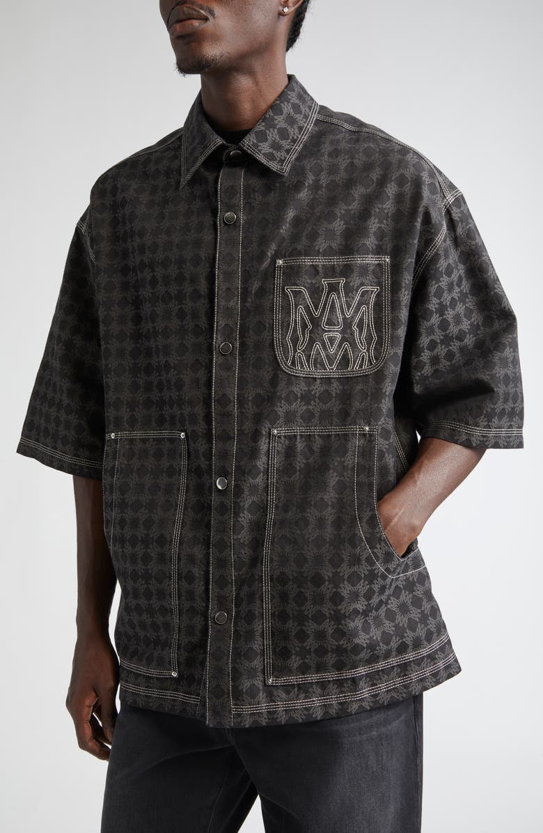 AMIRI MA Quad Work Shirt, Alternate, color, Black