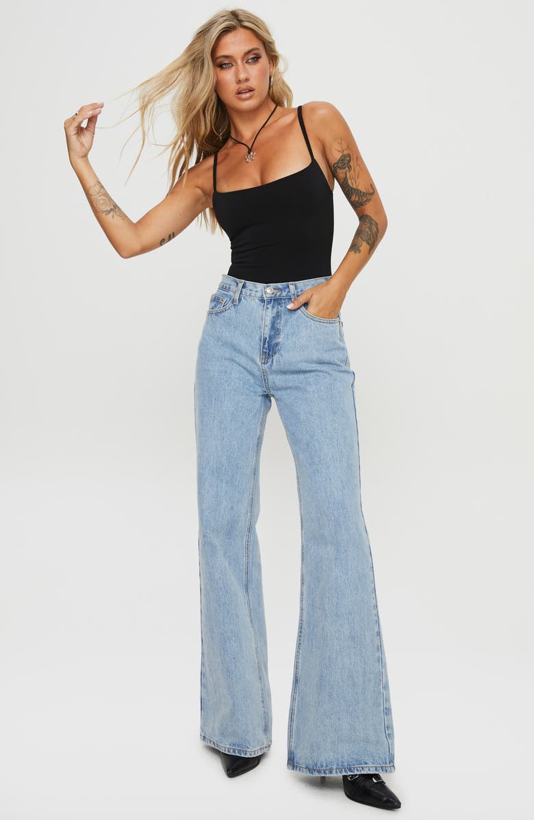 Princess Polly Off Stage Bodysuit, Alternate, color, Black