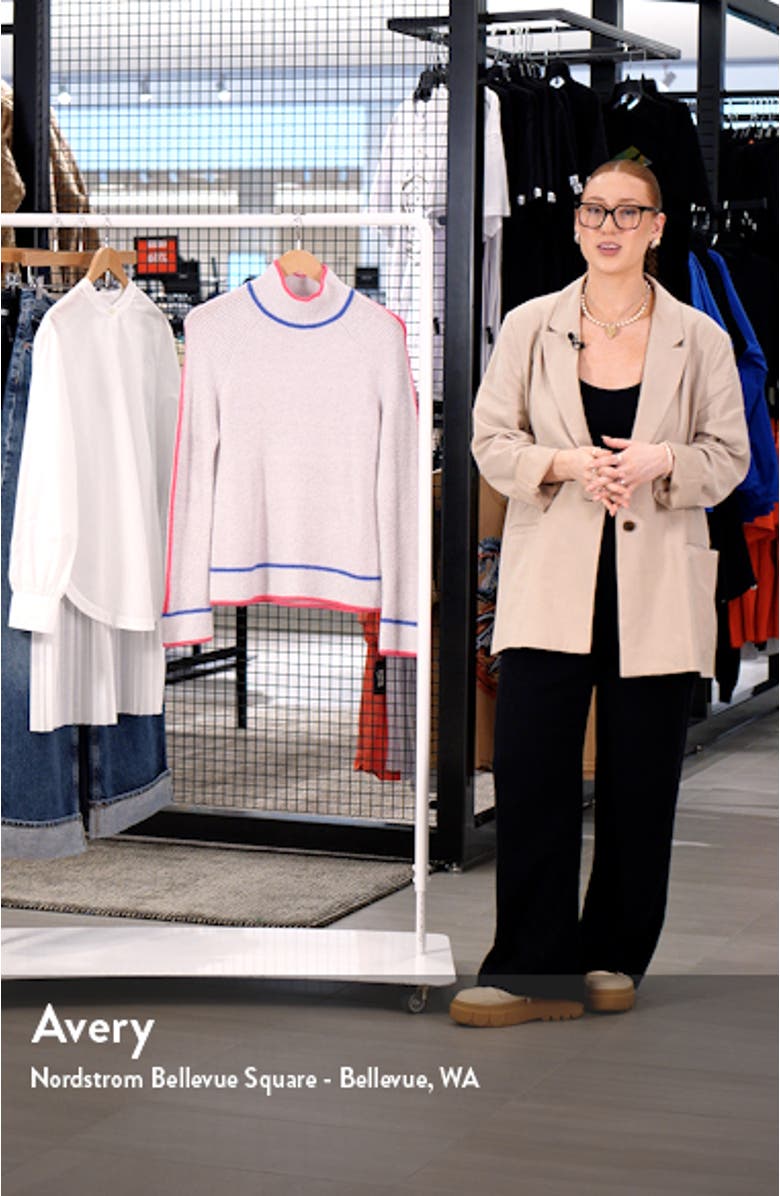 Contrast Trim Mock Neck Sweater, sales video thumbnail