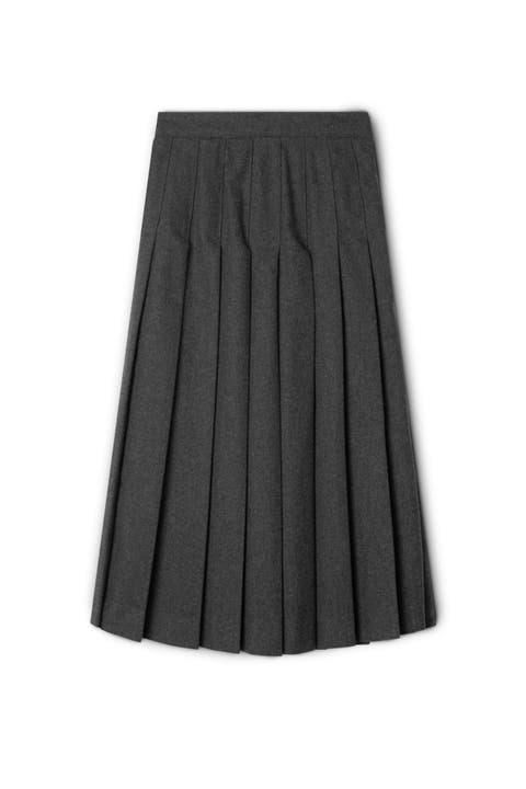 Pleated with Invisible Zipper Skirt