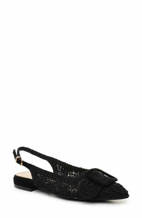 Nicole Miller Embroidered Slingback Flat