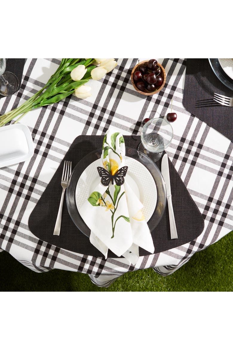 Solid Round Placemat Set/6, Alternate, color, Black
