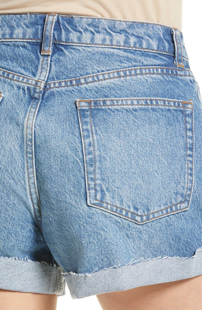 Reformation Charlie High Waist Cuffed Cutoff Denim Shorts, Alternate, color,