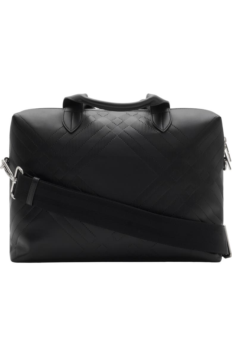 Burberry Embossed Check Briefcase, Alternate, color, Black