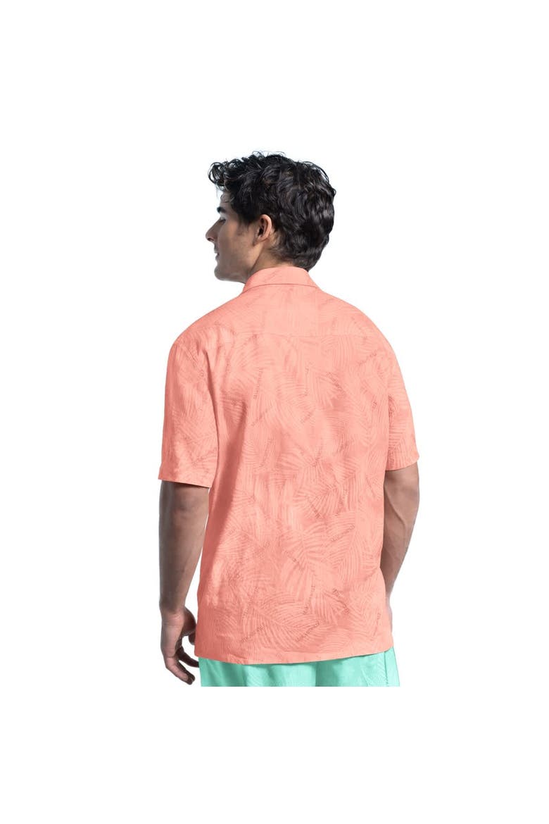 Men's Margaritaville Coral New York Mets Linen Party Button-Up Shirt, Alternate, color, Coral