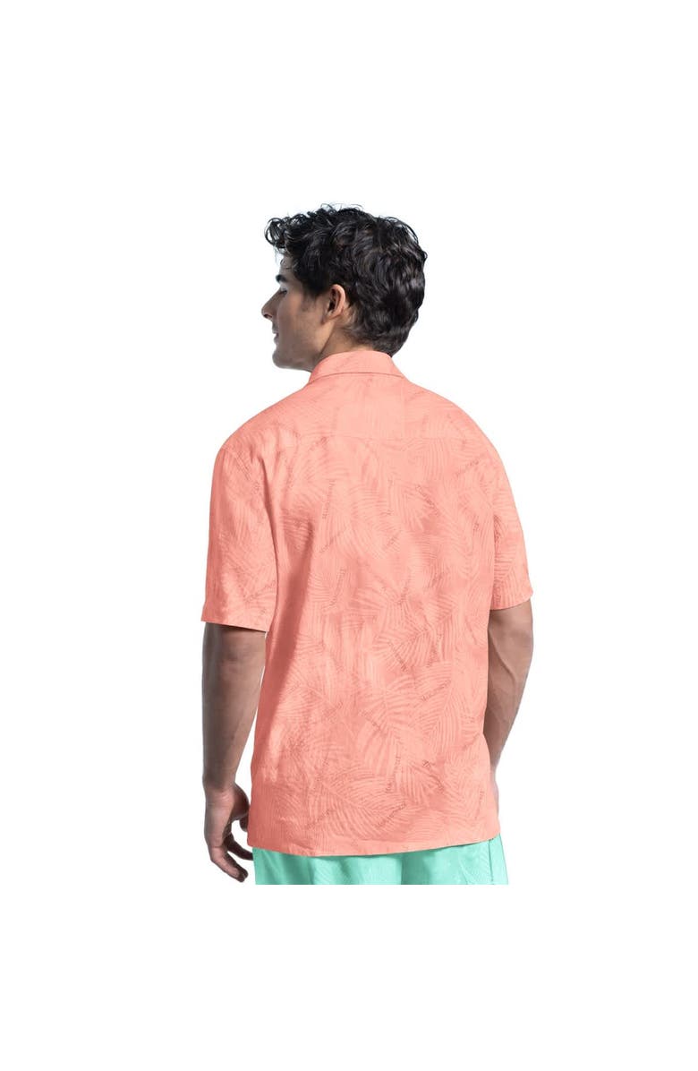 Margaritaville Men's Margaritaville Coral New York Mets Linen Party Button-Up Shirt, Alternate, color, Coral