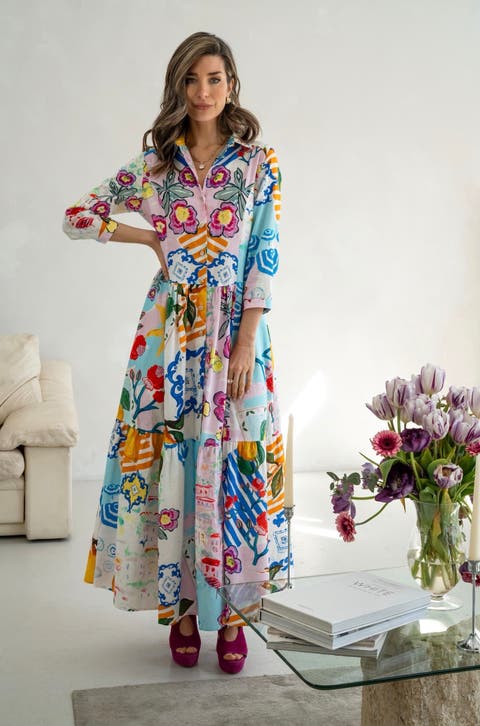 Linen Maxi Shirt Dress - "Amalfi"