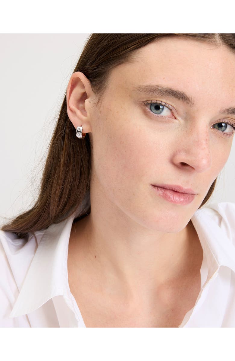 Kate Spade New York crystal chunky huggie hoop earrings, Alternate, color, Clear/ Two Tone