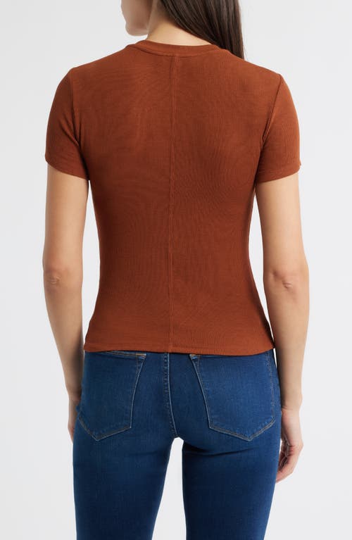 Frame Rib Baby Tee In Brown