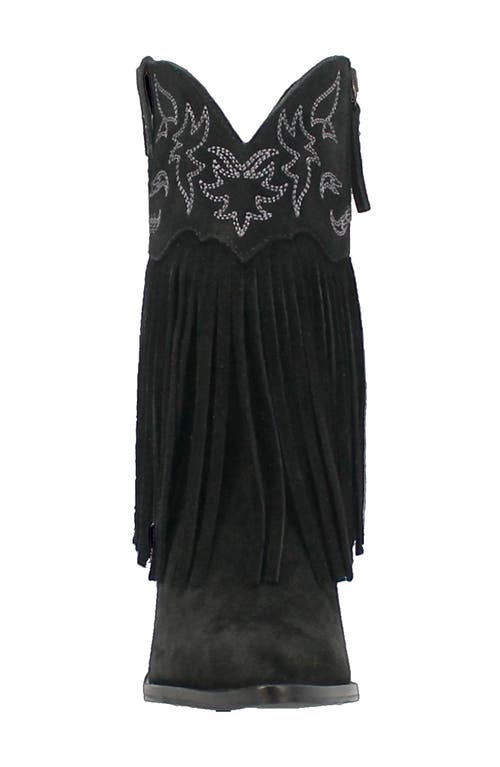 Dingo Crazy Train Fringe Zip-up Western Boot In Black